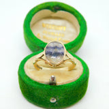 9ct Yellow Gold Derbyshire Blue John Signet Ring Vintage 1994 Birmingham