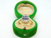 9ct Yellow Gold Derbyshire Blue John Signet Ring Vintage 1994 Birmingham