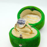 9ct Yellow Gold Derbyshire Blue John Signet Ring Vintage 1994 Birmingham