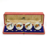 Boxed Set of Sterling Silver Fly Fishing Menu Holders Antique 1913 Chester