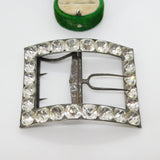 George III Sterling Silver, Cut Steel & Paste Belt Buckle Antique c1800