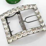 George III Sterling Silver, Cut Steel & Paste Belt Buckle Antique c1800