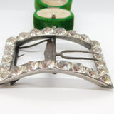 George III Sterling Silver, Cut Steel & Paste Belt Buckle Antique c1800