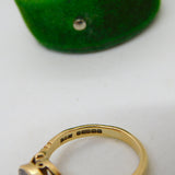 9ct Yellow Gold Derbyshire Blue John Signet Ring Vintage 1994 Birmingham