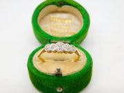 Victorian 18ct Yellow Gold Old Cut Diamond Set Dress Ring Antique c1890