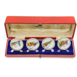 Boxed Set of Sterling Silver Fly Fishing Menu Holders Antique 1913 Chester
