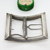 George III Sterling Silver, Cut Steel & Paste Belt Buckle Antique c1800