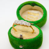 Victorian 18ct Yellow Gold Old Cut Diamond Set Dress Ring Antique c1890