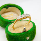 Victorian 18ct Yellow Gold Old Cut Diamond Set Dress Ring Antique c1890