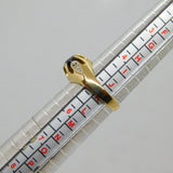 9ct Yellow Gold, Garnet & Diamond Gypsy Ring Vintage 1985 London