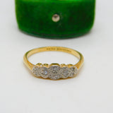 Victorian 18ct Yellow Gold Old Cut Diamond Set Dress Ring Antique c1890