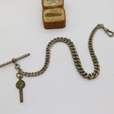 Edwardian Sterling Silver Graduating Albert Watch Chain 1905 Antique Birmingham