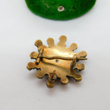 19th Century Austrian 8ct Gold & Bohemian Garnet Snowflake Brooch Antique c1860