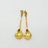Pair of Sterling Silver Gilt King David & Alexander the Great Spoons 1978 London