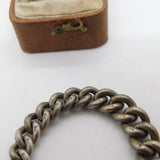 Edwardian Sterling Silver Graduating Albert Watch Chain 1905 Antique Birmingham
