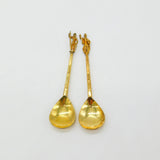 Pair of Sterling Silver Gilt King David & Alexander the Great Spoons 1978 London