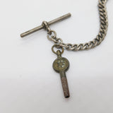 Edwardian Sterling Silver Graduating Albert Watch Chain 1905 Antique Birmingham