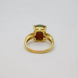 9ct Yellow Gold, Cabochon Boulder Opal & Diamond Dress Ring Vintage c1970
