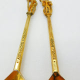 Pair of Sterling Silver Gilt King David & Alexander the Great Spoons 1978 London