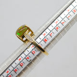 9ct Yellow Gold, Cabochon Boulder Opal & Diamond Dress Ring Vintage c1970