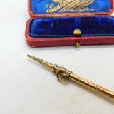 Victorian 9ct Yellow Gold Citrine Set Propelling Pencil Antique c1860