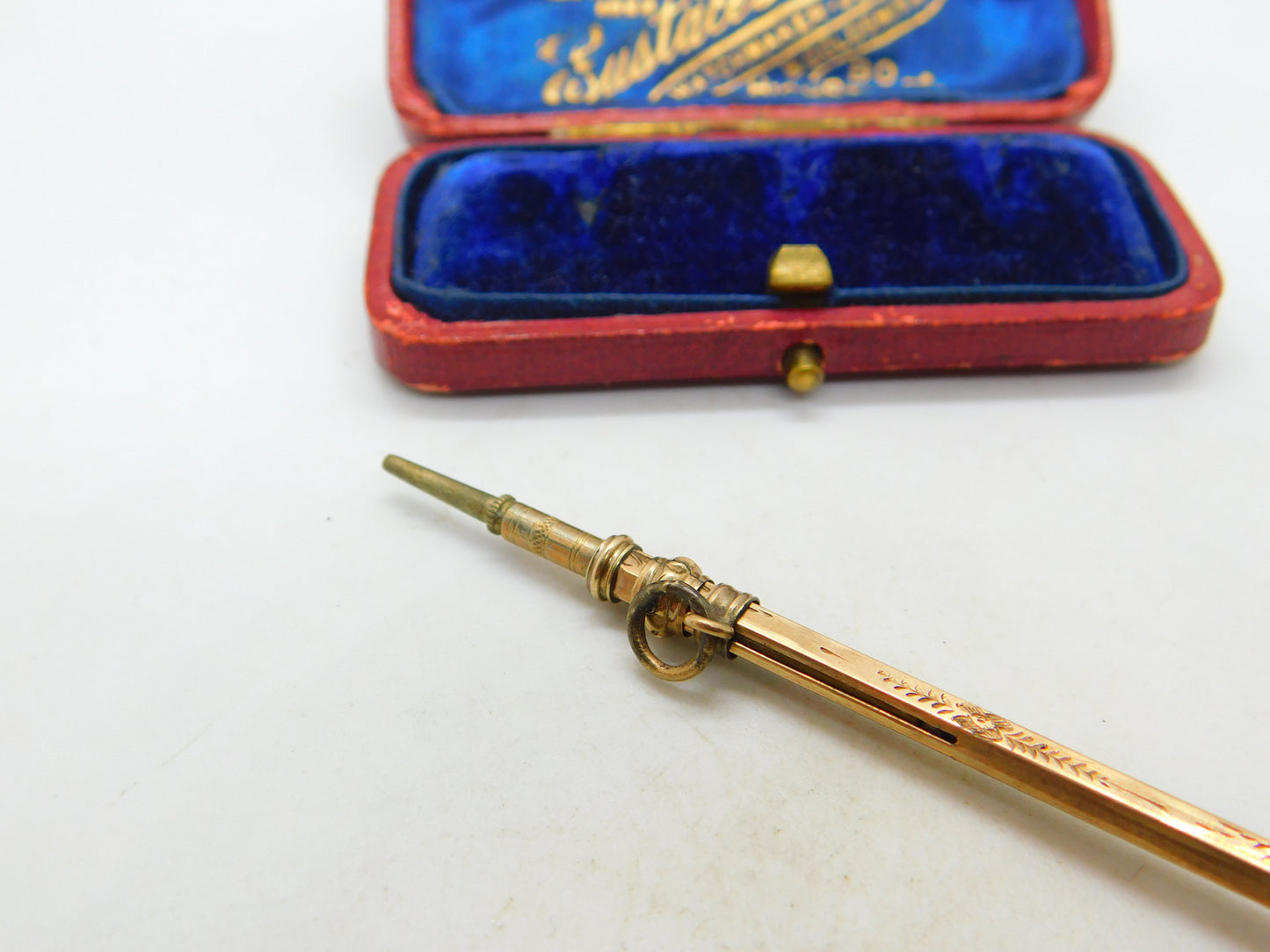 Victorian 9ct Yellow Gold Citrine Set Propelling Pencil Antique c1860