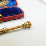 Victorian 9ct Yellow Gold Citrine Set Propelling Pencil Antique c1860