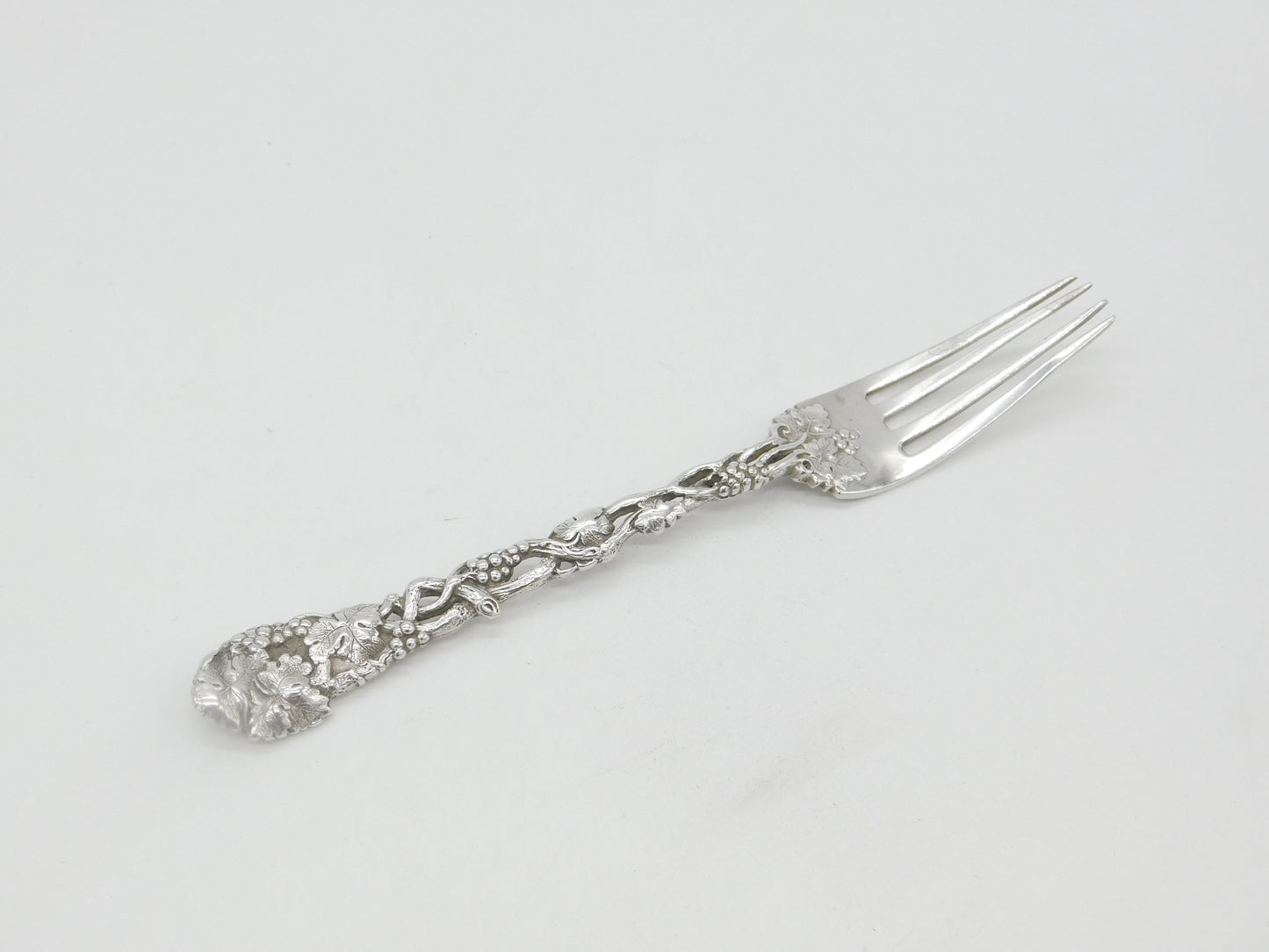 Victorian Sterling Silver Grape Vine Pattern Fork 1851 London Antique