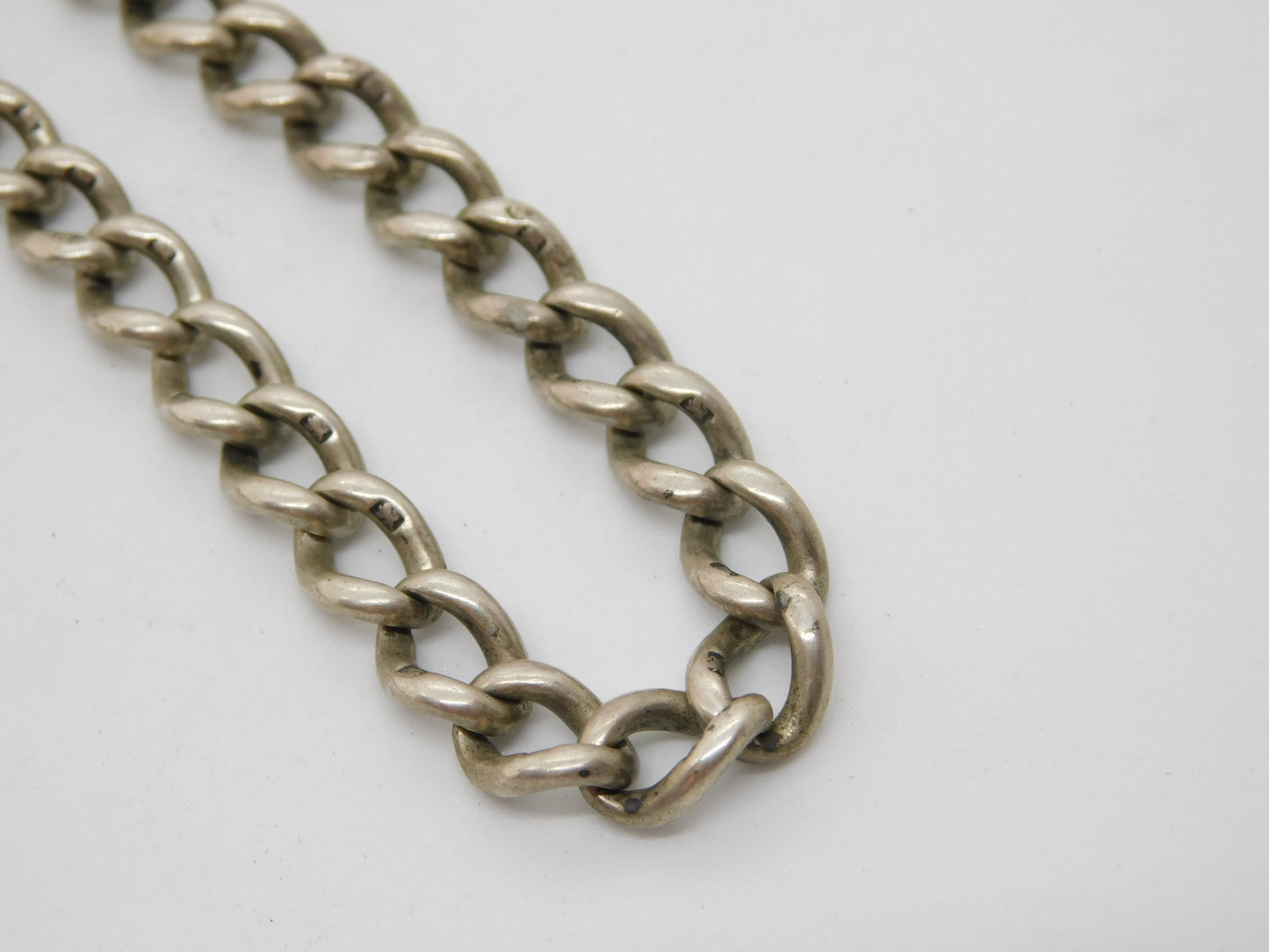 Victorian Sterling Silver Albert Watch Chain 1899 Antique Birmingham