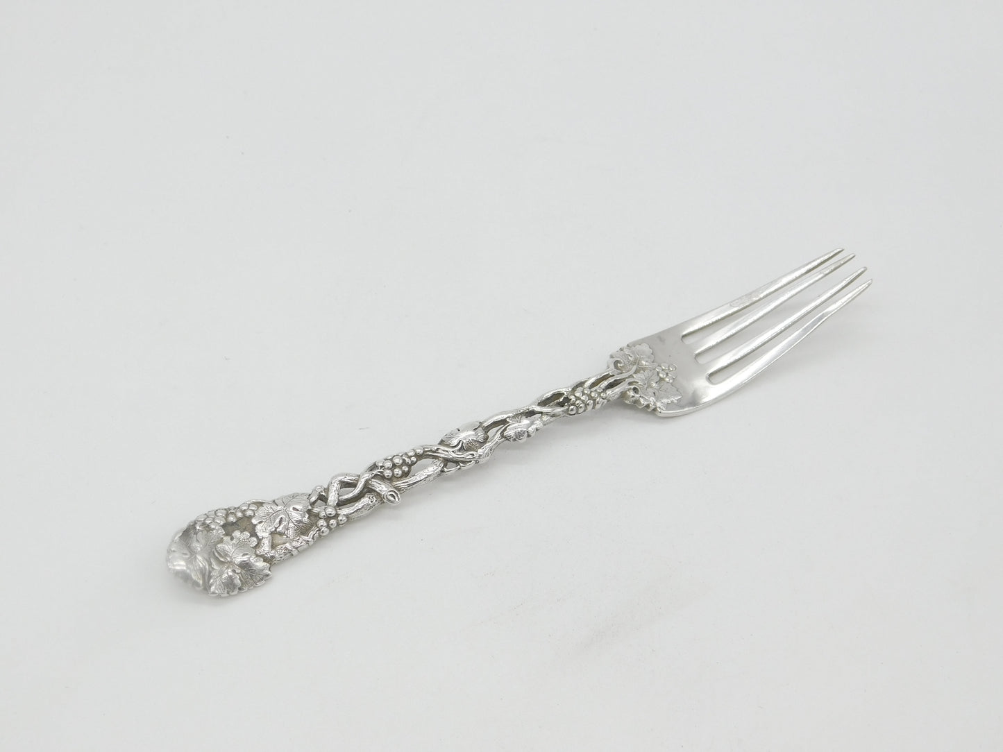 Victorian Sterling Silver Grape Vine Pattern Fork 1851 London Antique