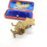 Victorian Cold Painted Vienna Bronze Cat on a Throne Figure Antique c1860
