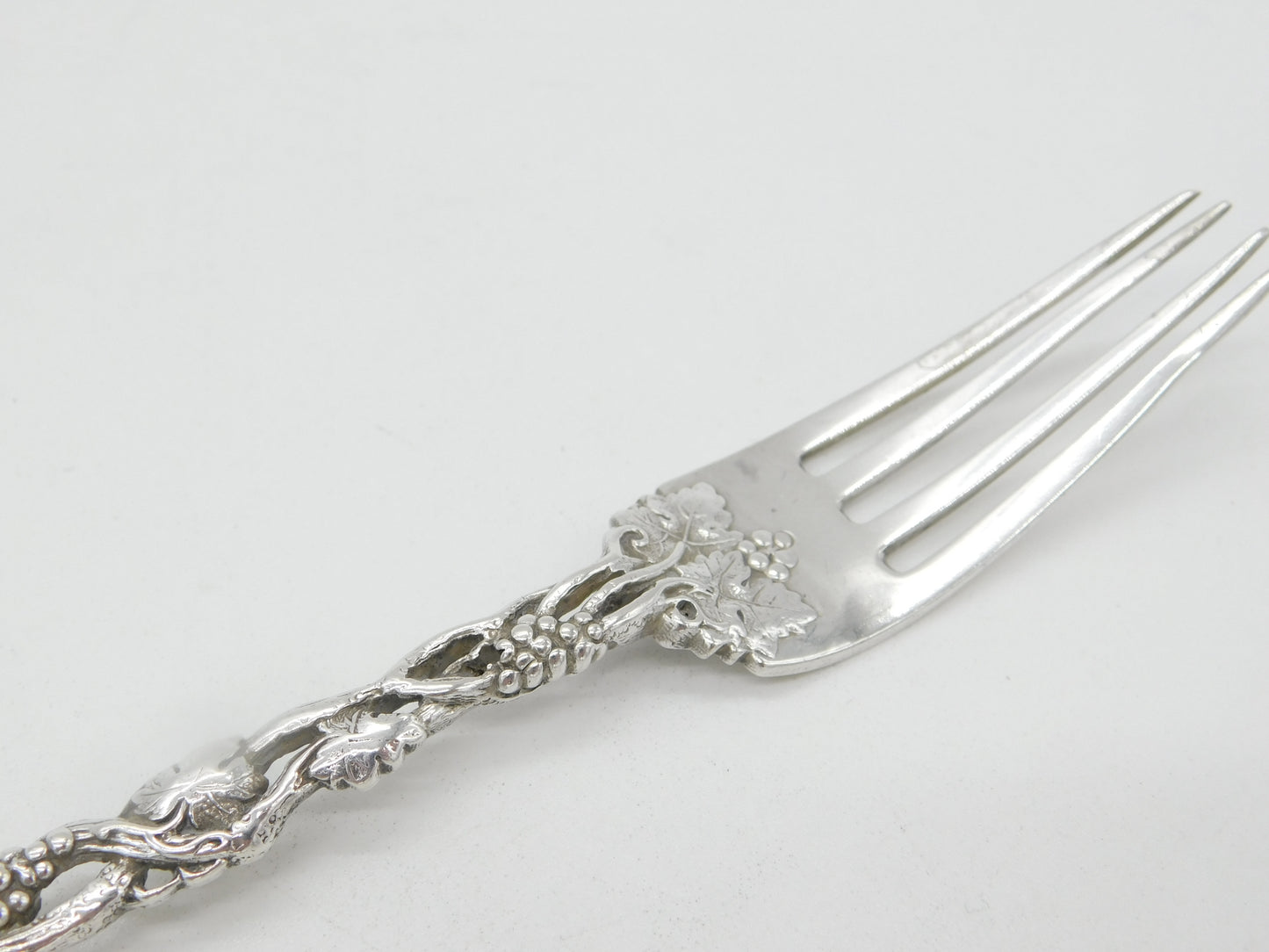 Victorian Sterling Silver Grape Vine Pattern Fork 1851 London Antique