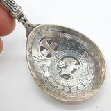 Victorian Norwegian .830 Silver Religious Anointing Spoon Antique c1890