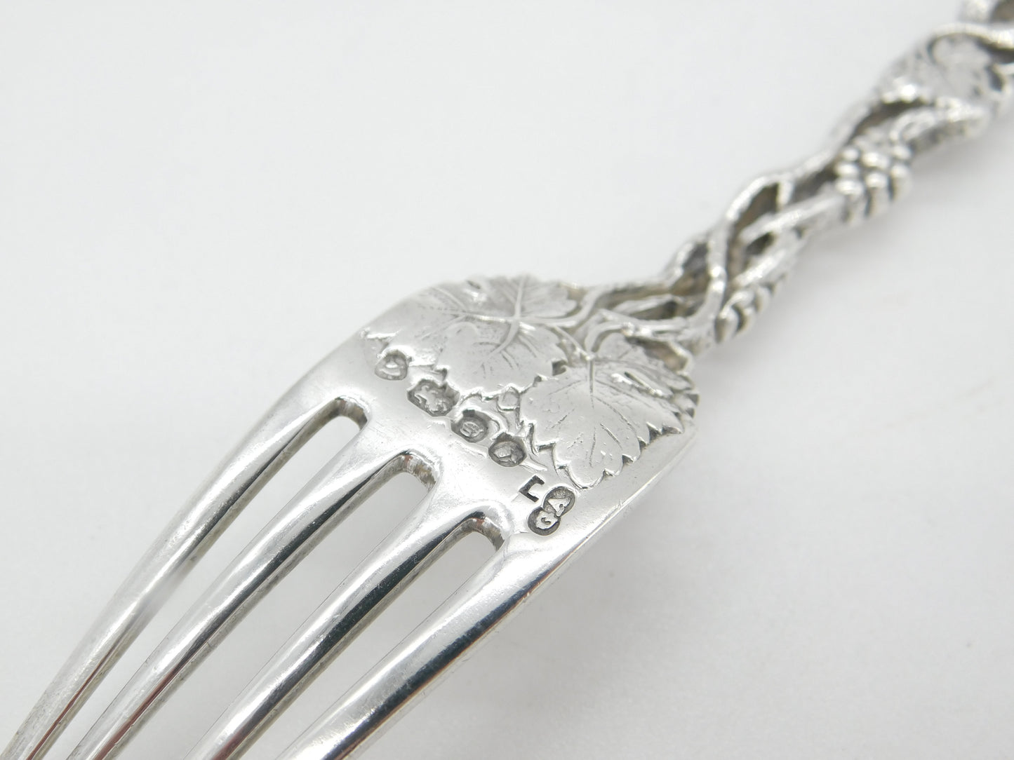 Victorian Sterling Silver Grape Vine Pattern Fork 1851 London Antique