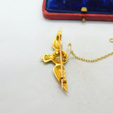 WWII-Era 15ct Yellow Gold & Enamel RAF Sweetheart Brooch Antique c1940