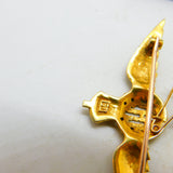 WWII-Era 15ct Yellow Gold & Enamel RAF Sweetheart Brooch Antique c1940