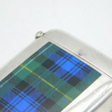 Victorian Sterling Silver & Enamel Clan Gordon Tartan Vesta Case Antique