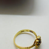 Austrian 14ct Yellow Gold & Bohemian Garnet Cluster Ring Antique c1940 Deco