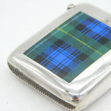 Victorian Sterling Silver & Enamel Clan Gordon Tartan Vesta Case Antique