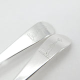 Pair Georgian Sterling Silver Hand Crest Tablespoons 1777 London William Cripps