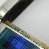 Victorian Sterling Silver & Enamel Clan Gordon Tartan Vesta Case Antique