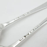 Pair Georgian Sterling Silver Hand Crest Tablespoons 1777 London William Cripps