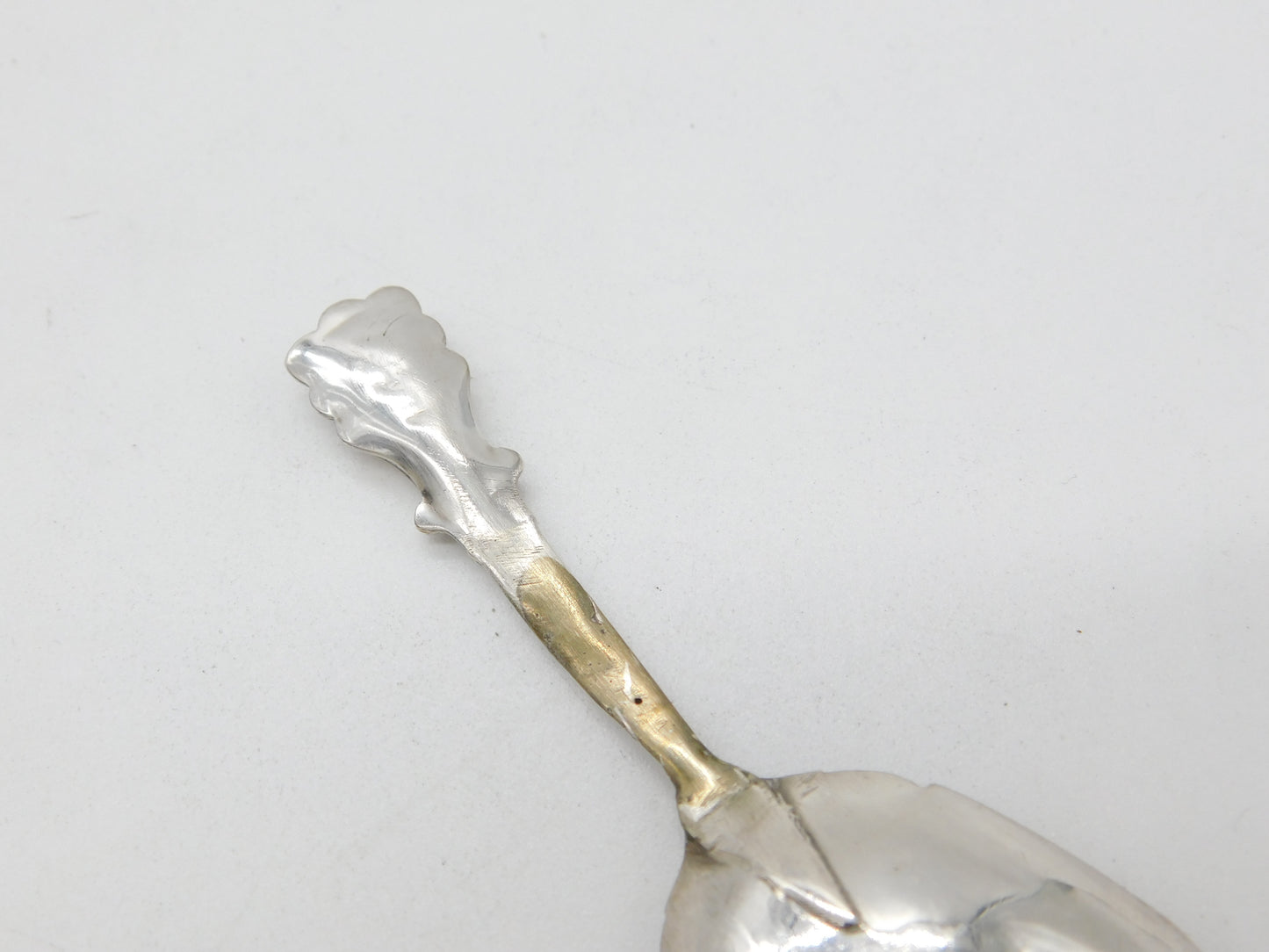 Georgian Sterling Silver Floral Tea Caddy Spoon 1832 Birmingham George Unite