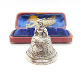 Victorian Sterling Silver Dutch Lady Small Dinner Bell Antique 1900 London