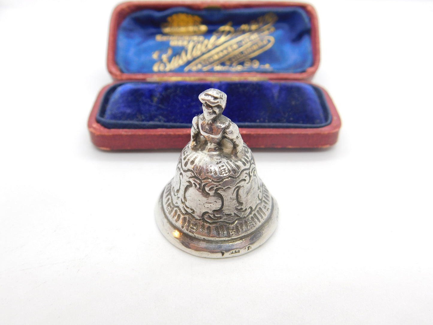 Victorian Sterling Silver Dutch Lady Small Dinner Bell Antique 1900 London