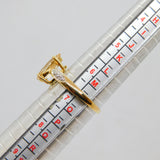 9ct Yellow Gold Pear Cut Morganite & Diamond Dress Ring c1990 Birmingham