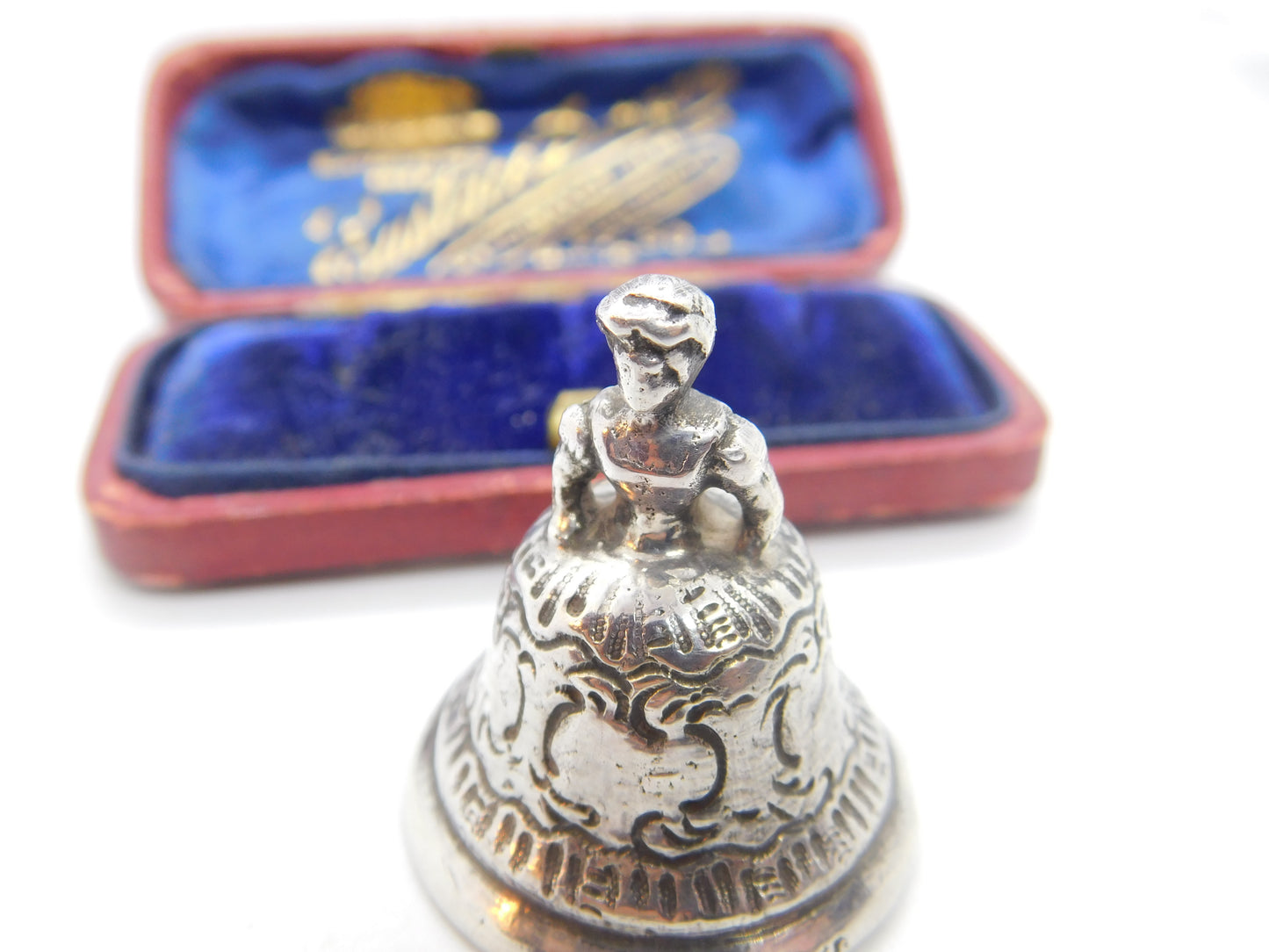 Victorian Sterling Silver Dutch Lady Small Dinner Bell Antique 1900 London