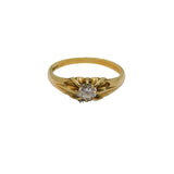9ct Yellow Gold Spinel Solitaire Gypsy Ring Vintage 1986 Birmingham