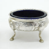 Hester Bateman Georgian Pair Sterling Silver Salt Cellars 1788 Antique London