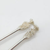 Pair of Sterling Silver Medieval Style Seal Top Teaspoons 1921 Sheffield